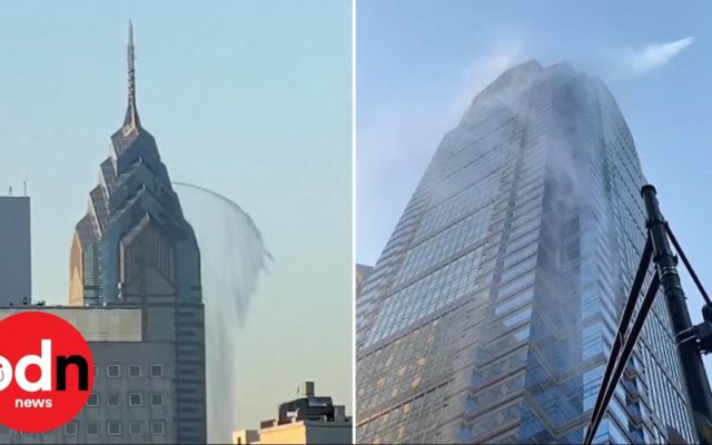 Water That’s Gushing Out of a Skyscraper in Philadelphia