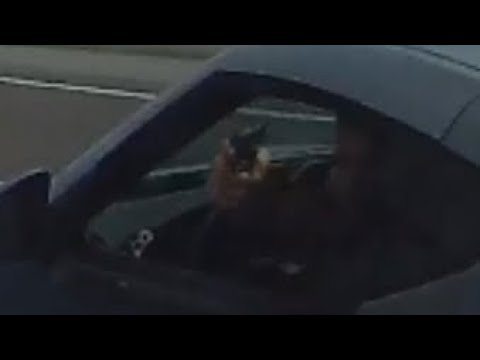 A Guy Fires a Gun Through His Own Windshield at Another Driver