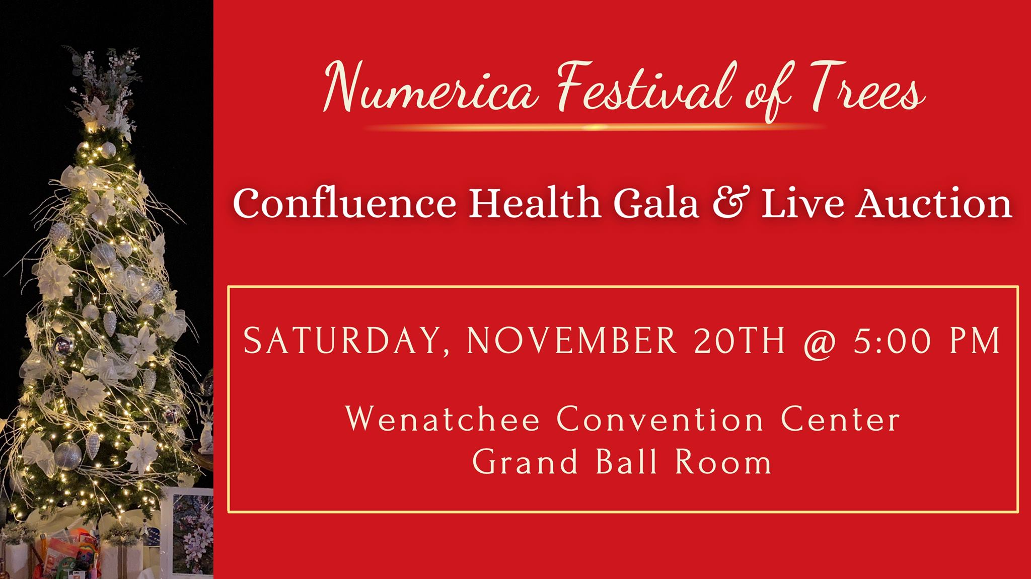 <h1 class="tribe-events-single-event-title">Numerica Festival of Trees Confluence Health Gala & Live Auction</h1>