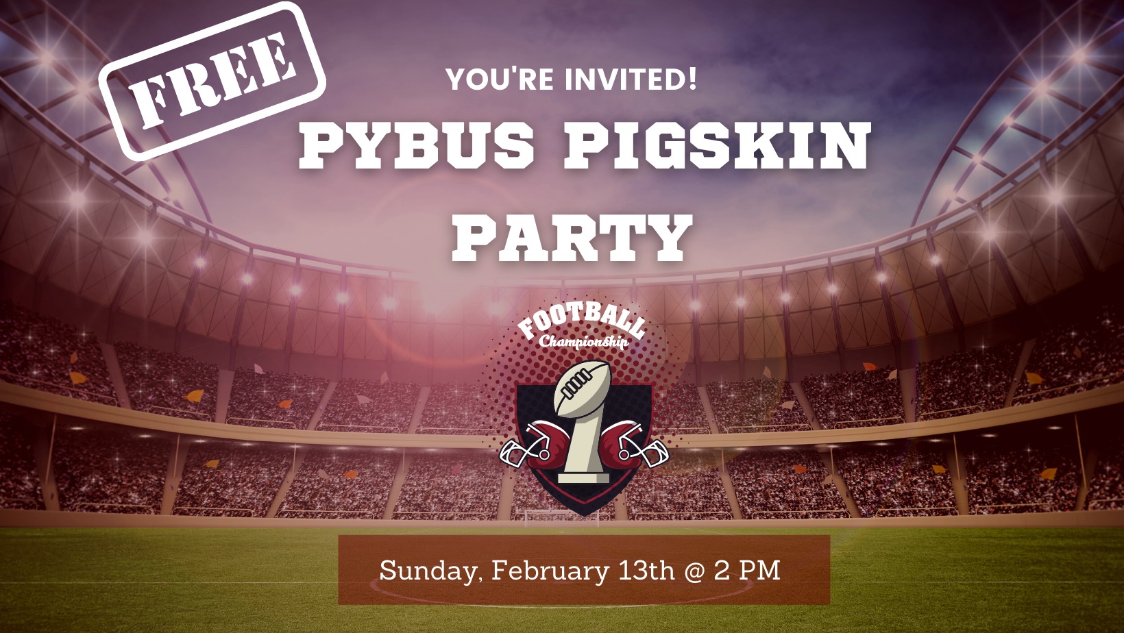 <h1 class="tribe-events-single-event-title">Pybus Pigskin Party – FREE EVENT!</h1>