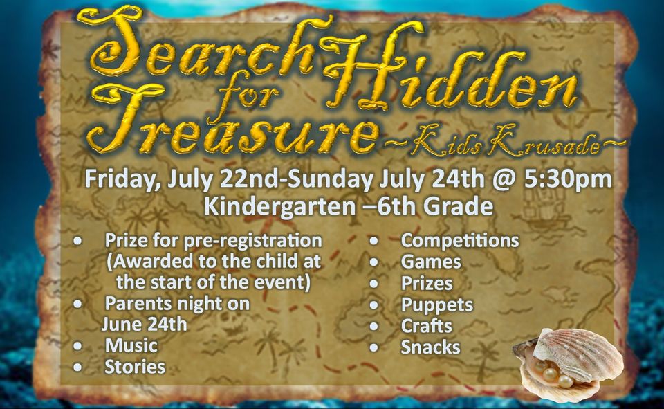 <h1 class="tribe-events-single-event-title">Kid’s Krusade – Search for Hidden Treasure</h1>